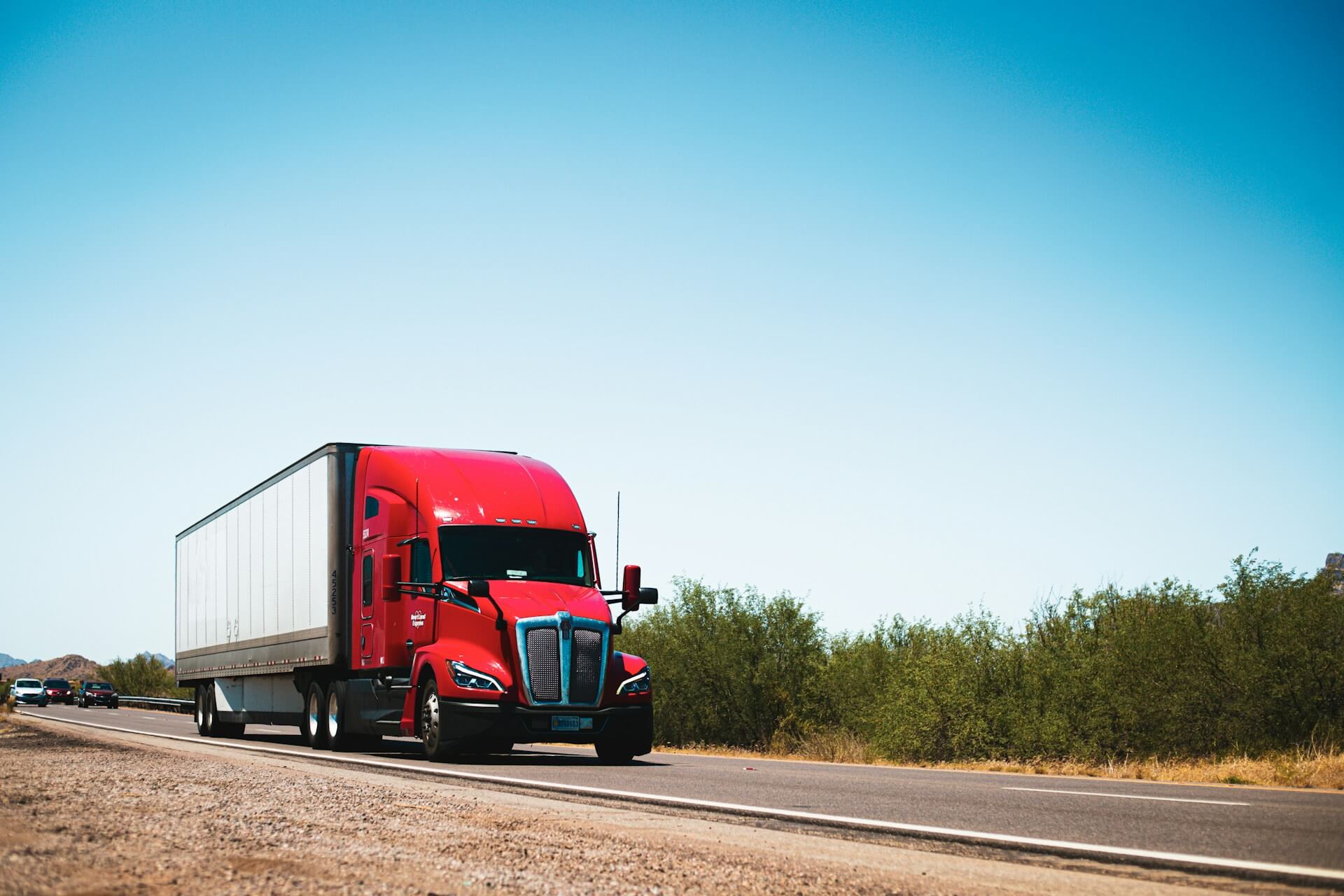 red cargo truck